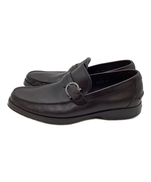 Salvatore Ferragamo（サルヴァトーレ フェラガモ）Salvatore Ferragamo (サルヴァトーレ フェラガモ) レザースリッポン ブラック サイズ:9の古着・服飾アイテム