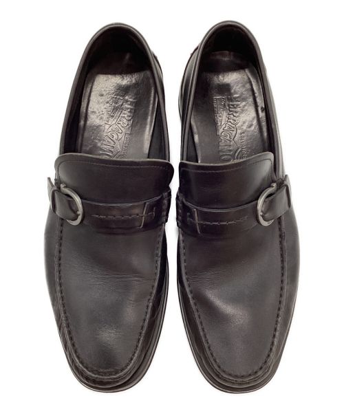 Salvatore Ferragamo（サルヴァトーレ フェラガモ）Salvatore Ferragamo (サルヴァトーレ フェラガモ) レザースリッポン ブラック サイズ:9の古着・服飾アイテム