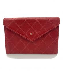 CHANEL（シャネル）の古着「2つ折り財布」｜レッド