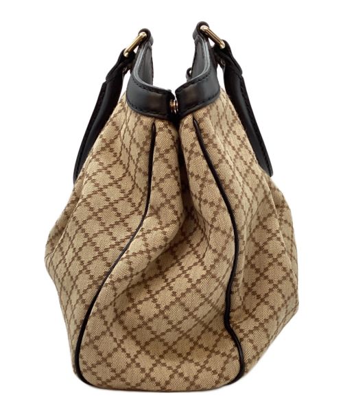 GUCCI（グッチ）GUCCI (グッチ) ハンドバッグ ベージュ×ブラックの古着・服飾アイテム