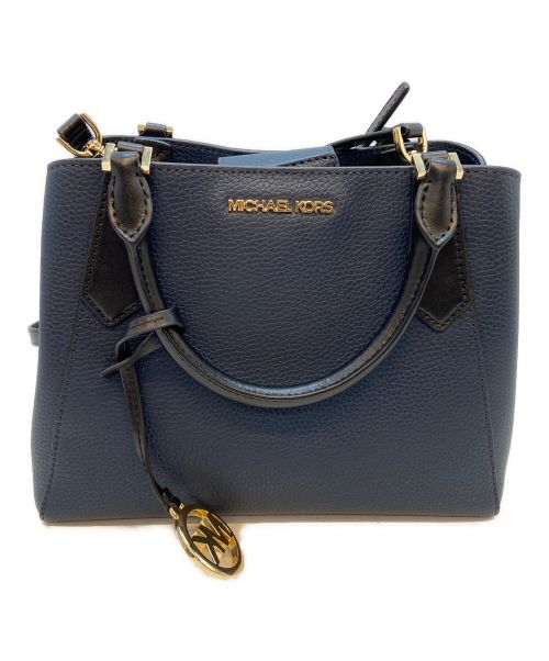 MICHAEL KORS（マイケル・コース）MICHAEL KORS (マイケルコース) 2WAYバッグ ネイビー×ブラックの古着・服飾アイテム