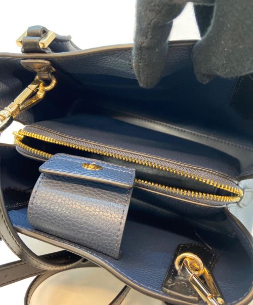 MICHAEL KORS（マイケル・コース）MICHAEL KORS (マイケルコース) 2WAYバッグ ネイビー×ブラックの古着・服飾アイテム