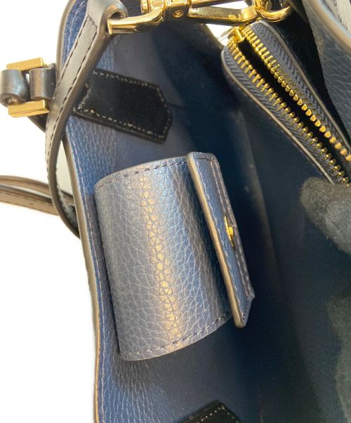 MICHAEL KORS（マイケル・コース）MICHAEL KORS (マイケルコース) 2WAYバッグ ネイビー×ブラックの古着・服飾アイテム