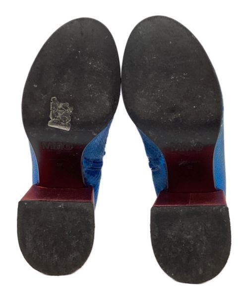 MM6 Maison Margiela（エムエムシックスメゾンマルジェラ）MM6 Maison Margiela (エムエムシックス メゾンマルジェラ) サイドジップヒールブーツ スカイブルー×レッド サイズ:37の古着・服飾アイテム