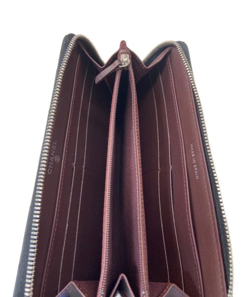 CHANEL（シャネル）CHANEL (シャネル) ラウンドファスナー財布 ブラックの古着・服飾アイテム