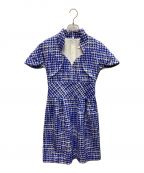 CHANELシャネル）の古着「ツイードワンピース」｜ブルー×ホワイト