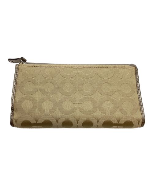 COACH（コーチ）COACH (コーチ) 長財布 ライトブラウン×メタリックブラウンの古着・服飾アイテム