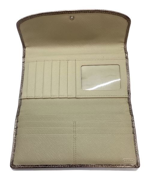 COACH（コーチ）COACH (コーチ) 長財布 ライトブラウン×メタリックブラウンの古着・服飾アイテム