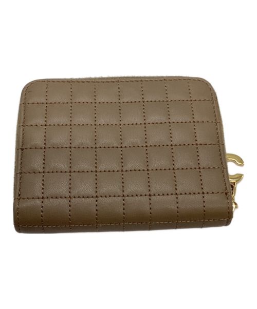 CELINE（セリーヌ）CELINE (セリーヌ) ロゴストラップラウンドファスナーウォレット ブラウンの古着・服飾アイテム