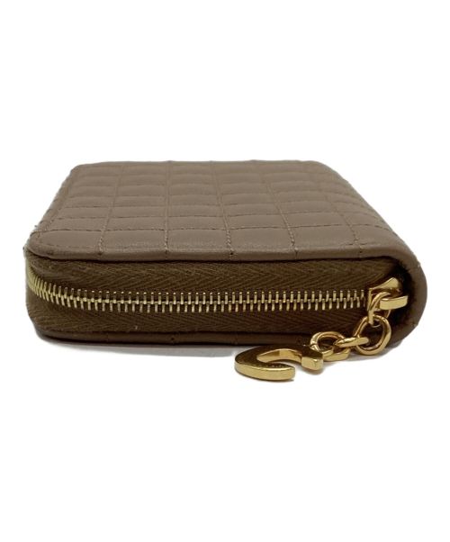 CELINE（セリーヌ）CELINE (セリーヌ) ロゴストラップラウンドファスナーウォレット ブラウンの古着・服飾アイテム