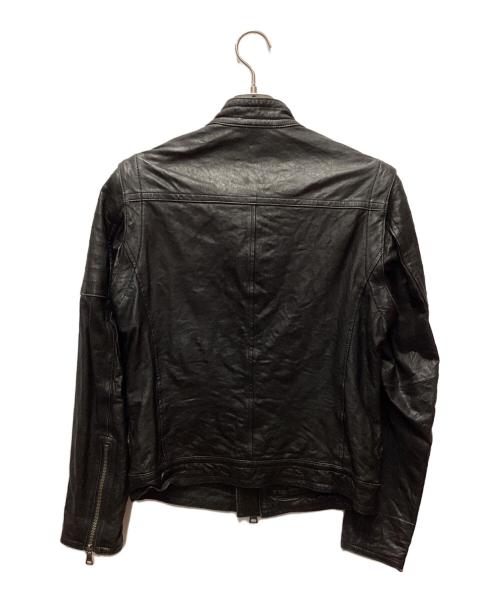 BURBERRY BLACK LABEL（バーバリーブラックレーベル）BURBERRY BLACK LABEL (バーバリーブラックレーベル) シングルライダースジャケット/ラムレザー ブラック サイズ:Mの古着・服飾アイテム