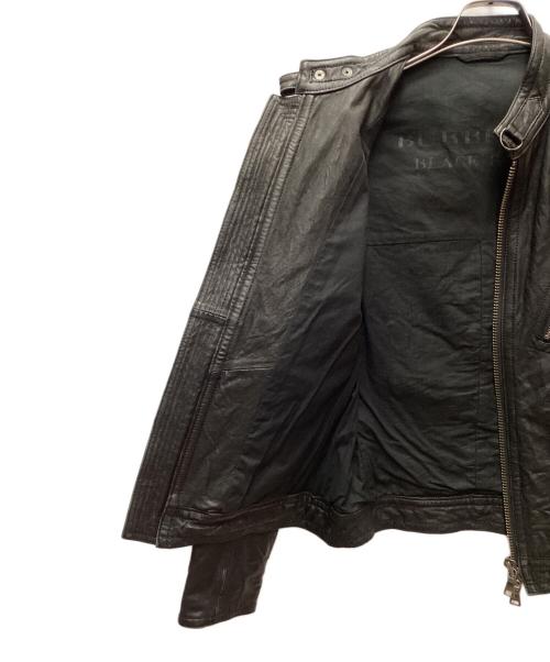 BURBERRY BLACK LABEL（バーバリーブラックレーベル）BURBERRY BLACK LABEL (バーバリーブラックレーベル) シングルライダースジャケット/ラムレザー ブラック サイズ:Mの古着・服飾アイテム