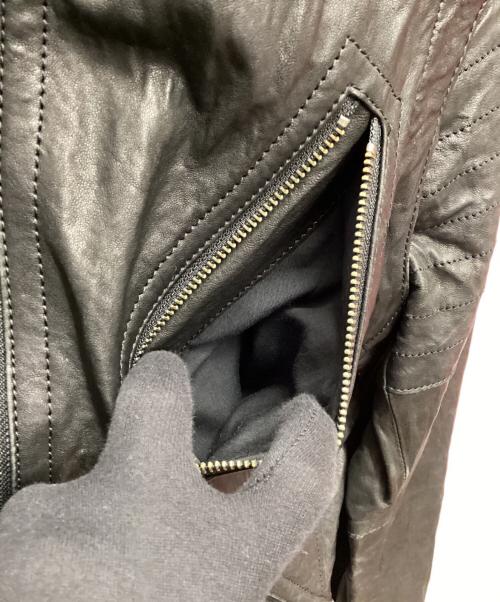 BURBERRY BLACK LABEL（バーバリーブラックレーベル）BURBERRY BLACK LABEL (バーバリーブラックレーベル) シングルライダースジャケット/ラムレザー ブラック サイズ:Mの古着・服飾アイテム