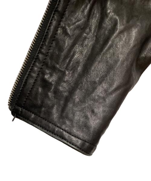 BURBERRY BLACK LABEL（バーバリーブラックレーベル）BURBERRY BLACK LABEL (バーバリーブラックレーベル) シングルライダースジャケット/ラムレザー ブラック サイズ:Mの古着・服飾アイテム