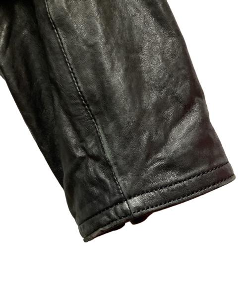 BURBERRY BLACK LABEL（バーバリーブラックレーベル）BURBERRY BLACK LABEL (バーバリーブラックレーベル) シングルライダースジャケット/ラムレザー ブラック サイズ:Mの古着・服飾アイテム