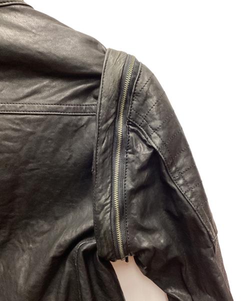 BURBERRY BLACK LABEL（バーバリーブラックレーベル）BURBERRY BLACK LABEL (バーバリーブラックレーベル) シングルライダースジャケット/ラムレザー ブラック サイズ:Mの古着・服飾アイテム