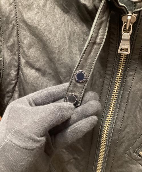 BURBERRY BLACK LABEL（バーバリーブラックレーベル）BURBERRY BLACK LABEL (バーバリーブラックレーベル) シングルライダースジャケット/ラムレザー ブラック サイズ:Mの古着・服飾アイテム