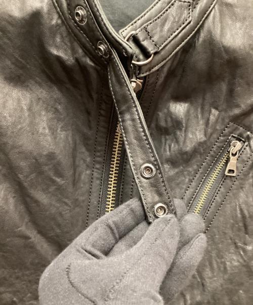 BURBERRY BLACK LABEL（バーバリーブラックレーベル）BURBERRY BLACK LABEL (バーバリーブラックレーベル) シングルライダースジャケット/ラムレザー ブラック サイズ:Mの古着・服飾アイテム