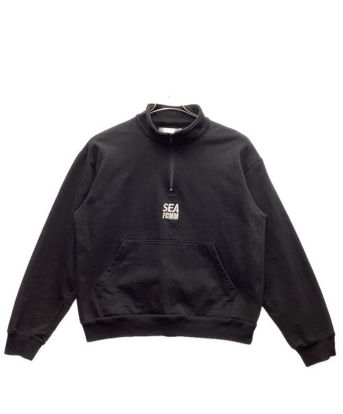WIND AND SEA（ウィンダンシー）WIND AND SEA (ウィンド アンド シー) HALF-ZIP SWEATSHIRT ブラック サイズ:Lの古着・服飾アイテム