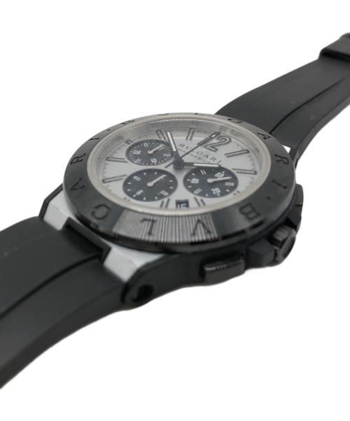 BVLGARI（ブルガリ）BVLGARI (ブルガリ) ディアゴノ マグネシウム DG42SMCCH シルバー×ブラックの古着・服飾アイテム