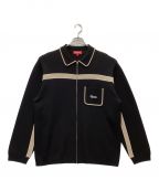 SUPREMEシュプリーム）の古着「Chest Stripe Zip Up Cardigan」｜ブラック×ライトブラウン