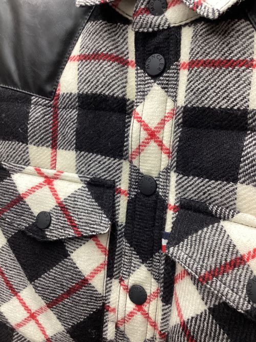 MONCLER GRENOBLE（モンクレール グルノーブル）MONCLER GRENOBLE (モンクレール グルノーブル) ダウンシャツジャケット ホワイト×ブラックの古着・服飾アイテム