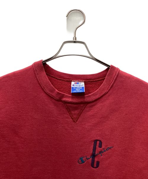 Champion（チャンピオン）Champion (チャンピオン) 刺繍スウェット レッド サイズ:XLの古着・服飾アイテム