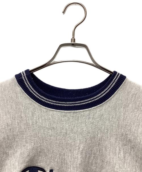 Champion（チャンピオン）Champion (チャンピオン) 刺繍スウェット グレー×ネイビー サイズ:Lの古着・服飾アイテム