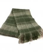 stussyステューシー）の古着「フリンジエッジ プラッドスカーフ」｜グリーン