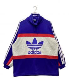 adidas（アディダス）の古着「ハイネックプリントスウェット」｜グレー×ブルー×レッド