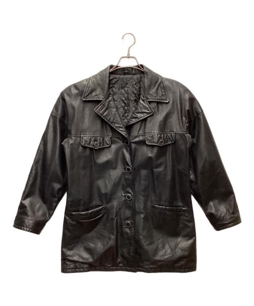 不明（不明）不明 (フメイ) レザージャケット ブラック サイズ:Lの古着・服飾アイテム