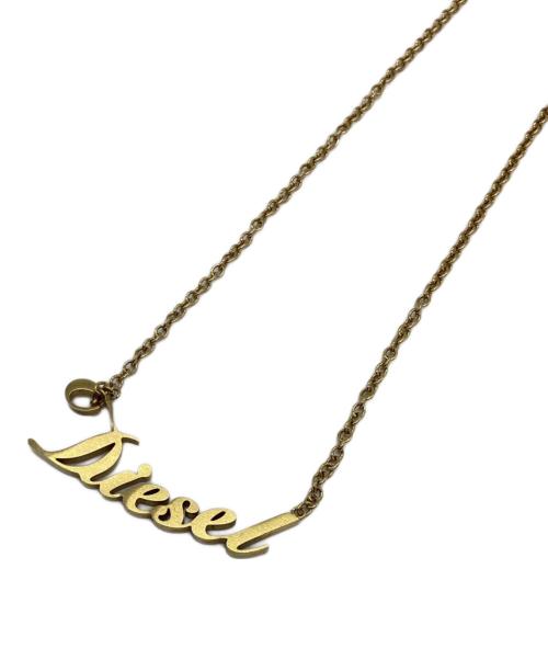 DIESEL（ディーゼル）DIESEL (ディーゼル) ロゴチェーンネックレス ゴールドカラーの古着・服飾アイテム