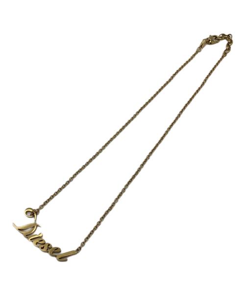 DIESEL（ディーゼル）DIESEL (ディーゼル) ロゴチェーンネックレス ゴールドカラーの古着・服飾アイテム