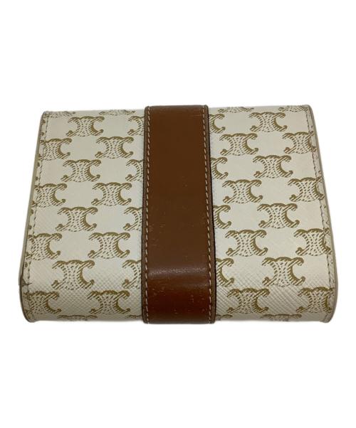 CELINE（セリーヌ）CELINE (セリーヌ) 3つ折り財布 ブラウン×ホワイトの古着・服飾アイテム