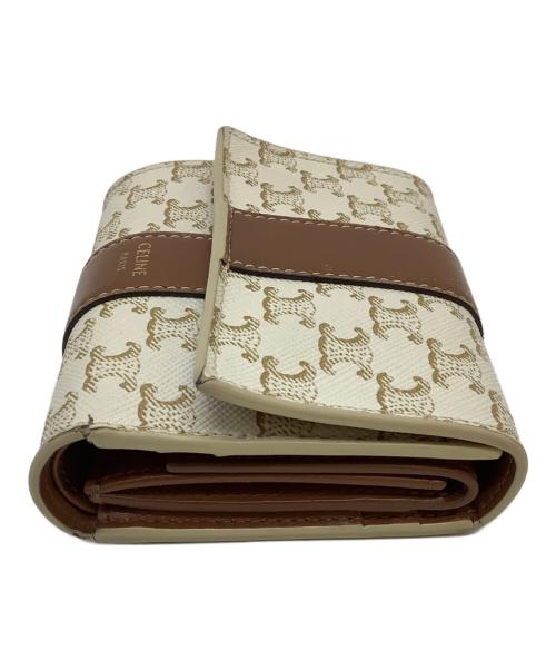 CELINE（セリーヌ）CELINE (セリーヌ) 3つ折り財布 ブラウン×ホワイトの古着・服飾アイテム