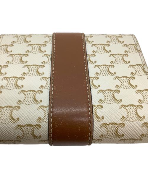 CELINE（セリーヌ）CELINE (セリーヌ) 3つ折り財布 ブラウン×ホワイトの古着・服飾アイテム