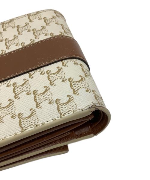 CELINE（セリーヌ）CELINE (セリーヌ) 3つ折り財布 ブラウン×ホワイトの古着・服飾アイテム