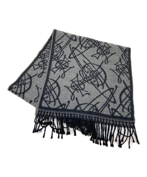 Vivienne Westwood（ヴィヴィアンウエストウッド）Vivienne Westwood (ヴィヴィアンウエストウッド) マフラー ブラック×グレーの古着・服飾アイテム