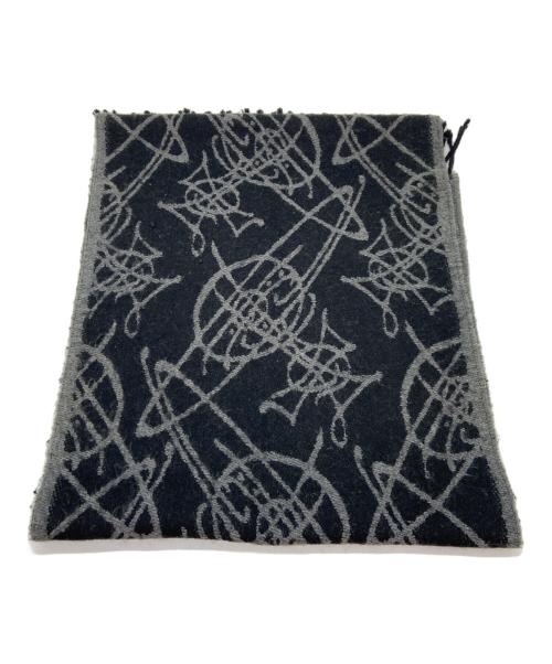 Vivienne Westwood（ヴィヴィアンウエストウッド）Vivienne Westwood (ヴィヴィアンウエストウッド) マフラー ブラック×グレーの古着・服飾アイテム