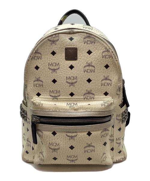 MCM（エムシーエム）MCM (エムシーエム) ロゴレザーリュック ホワイトの古着・服飾アイテム