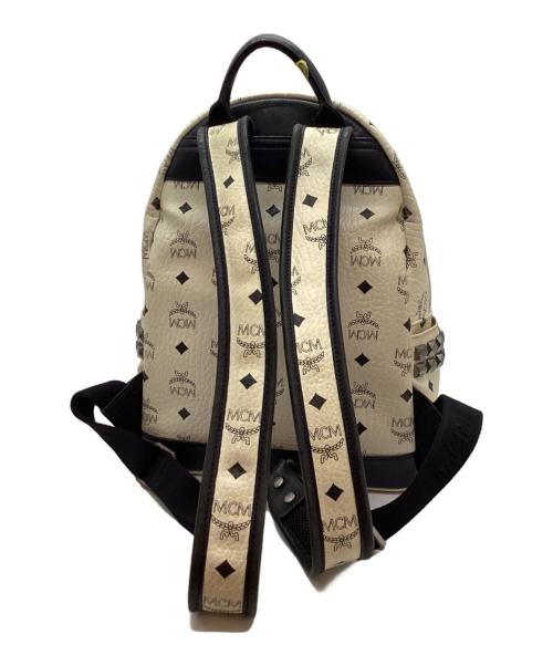 MCM（エムシーエム）MCM (エムシーエム) ロゴレザーリュック ホワイトの古着・服飾アイテム