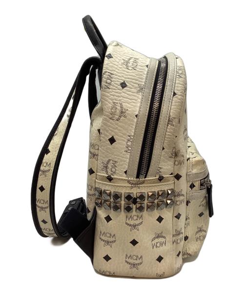 MCM（エムシーエム）MCM (エムシーエム) ロゴレザーリュック ホワイトの古着・服飾アイテム