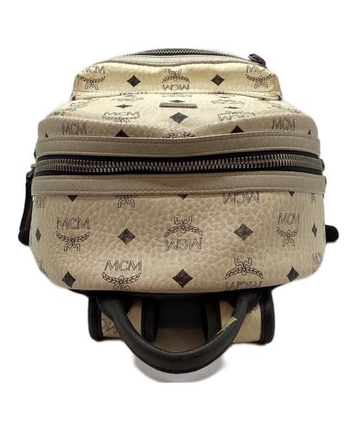 MCM（エムシーエム）MCM (エムシーエム) ロゴレザーリュック ホワイトの古着・服飾アイテム