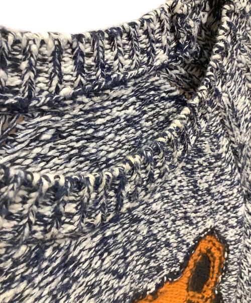 KENZO（ケンゾー）KENZO (ケンゾー) ニット/intarsia knit tiger jumper ブルー×ホワイト サイズ:Lの古着・服飾アイテム