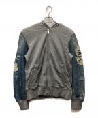 DIESELディーゼル）の古着「ジップパーカー」｜グレー×インディゴ