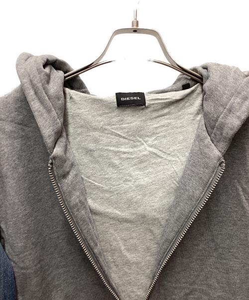 DIESEL（ディーゼル）DIESEL (ディーゼル) ジップパーカー グレー×インディゴ サイズ:Mの古着・服飾アイテム