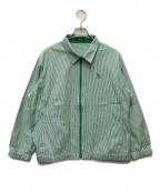 Topysトピーズ）の古着「ジップシャツ」｜ホワイト×グリーン