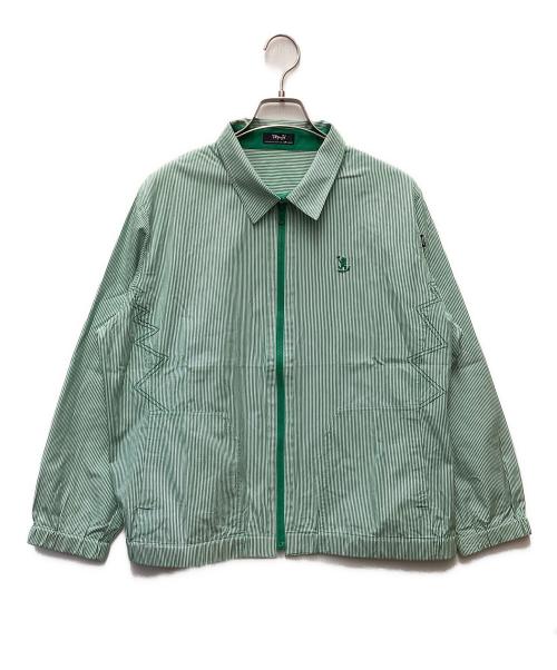 Topys（トピーズ）Topys (トピーズ) ジップシャツ ホワイト×グリーン サイズ:Freeの古着・服飾アイテム