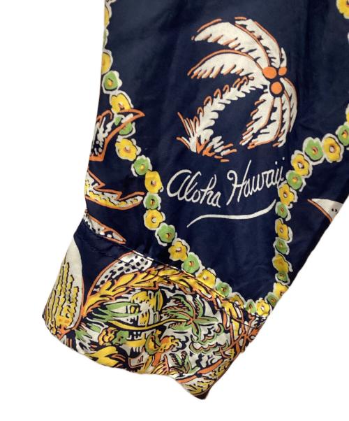 Sun Surf（サンサーフ）Sun Surf (サンサーフ) 長袖アロハシャツ ネイビー×イエロー サイズ:Freeの古着・服飾アイテム