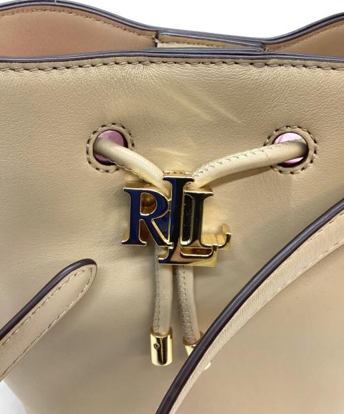 RALPH LAUREN（ラルフローレン）RALPH LAUREN (ラルフローレン) 巾着ショルダーバッグ アイボリーの古着・服飾アイテム